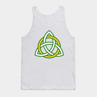 Irish Green Triquetra with Gold Ring Tank Top